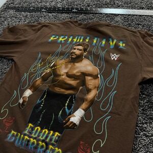 Rare Primitive WWE Eddie Guerrero T-Shirt Mens Brown Excellent Graphic Tee L
